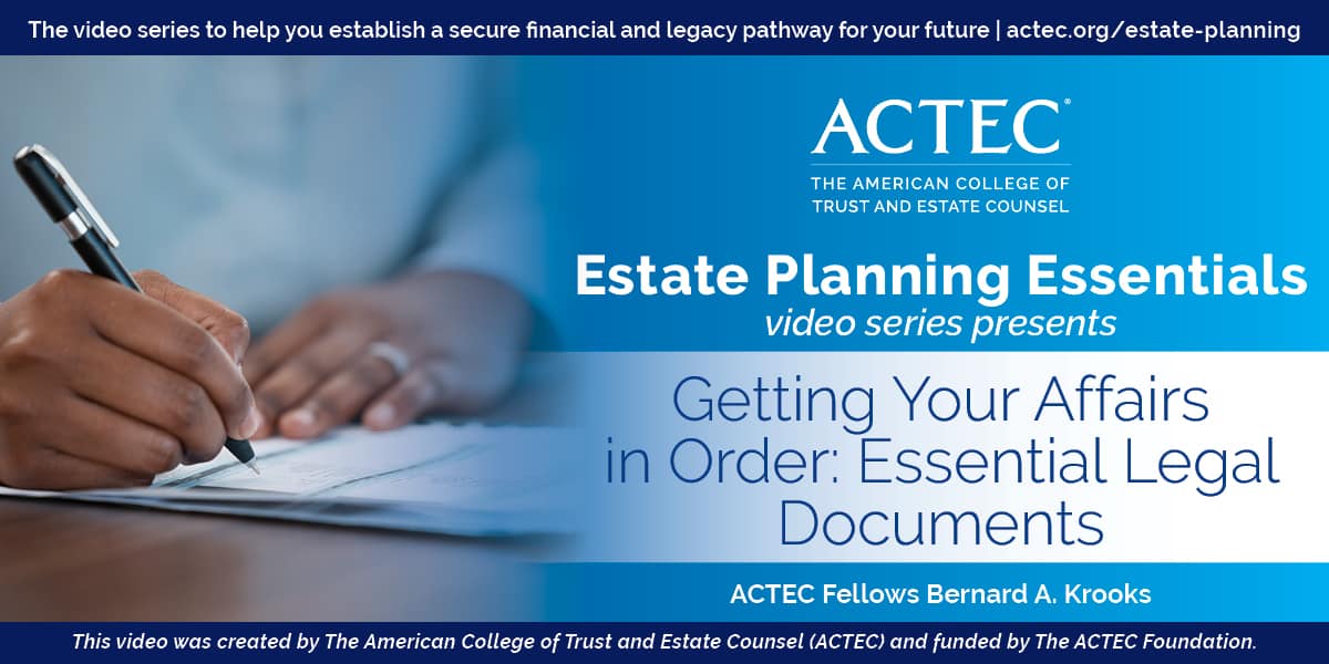 Getting Your Affairs in Order: Essential Legal Documents