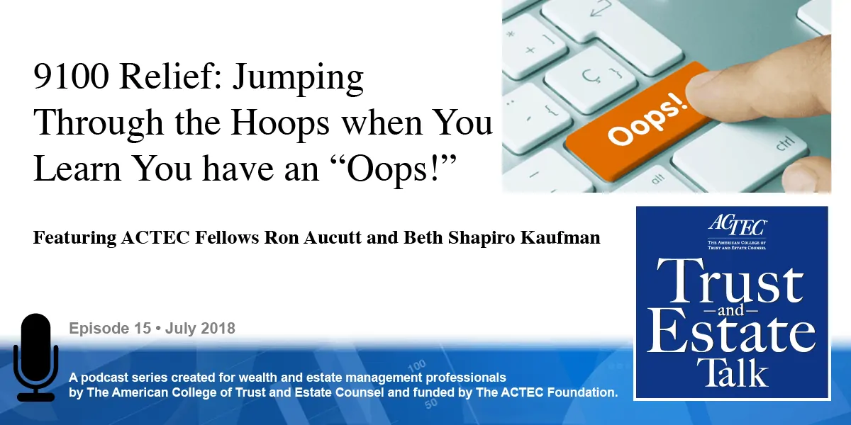 9100 Relief: Jumping Through the Hoops When You Learn You have an “Oops!”