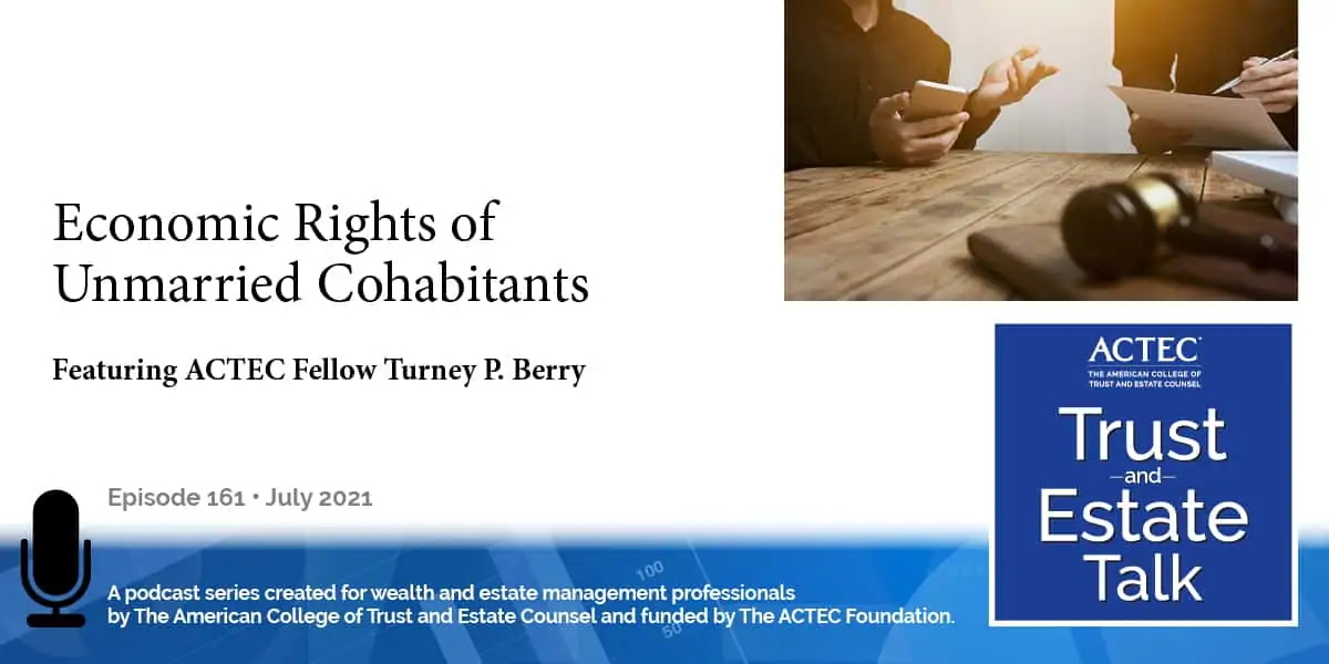 Economic Rights of Unmarried Cohabitants Economic Rights of Unmarried Cohabitants