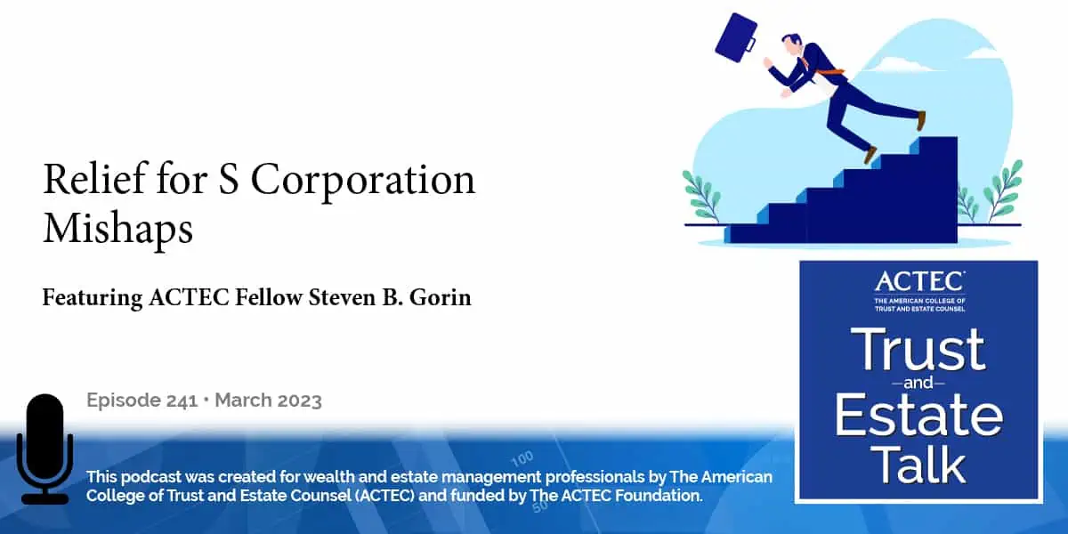 Relief for S Corporation Mishaps