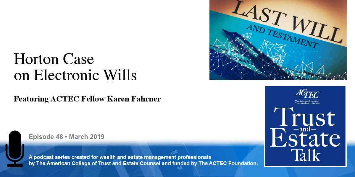 Horton v. Jones Case on Electronic Wills