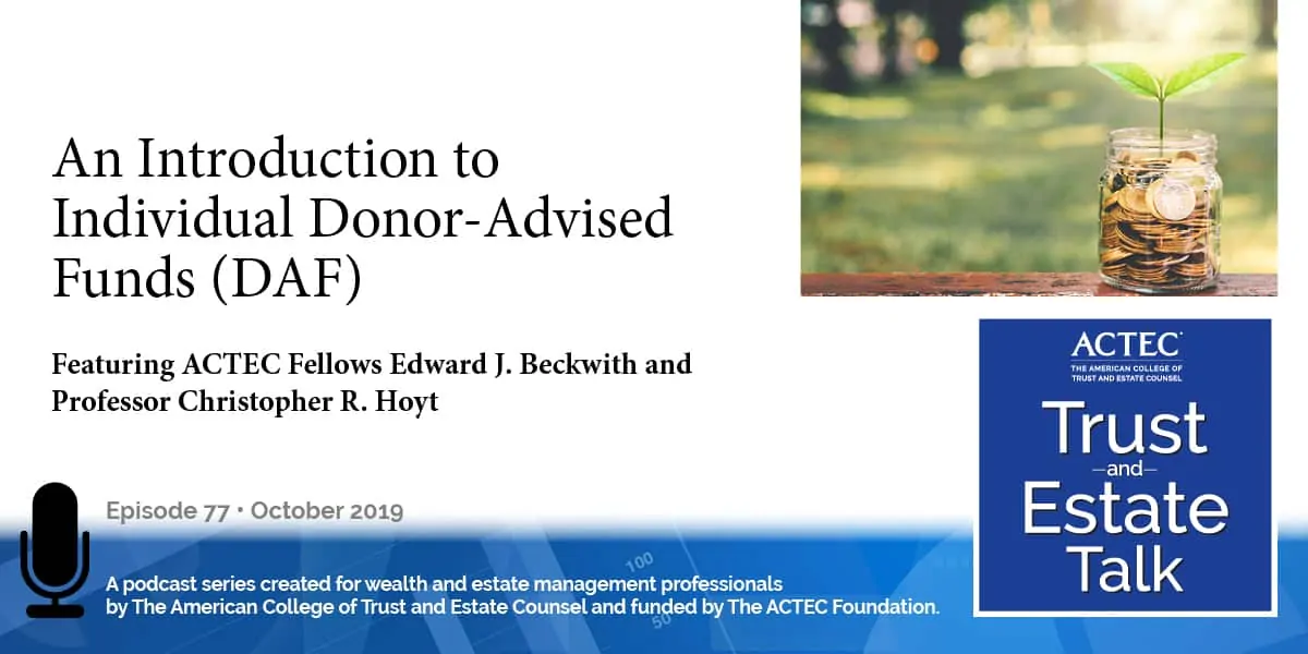 An Introduction to Individual Donor Advised Funds An Introduction to Individual Donor Advised Funds