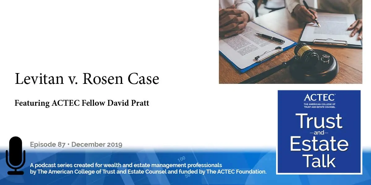 Levitan v. Rosen Case | Trusts Marital Property