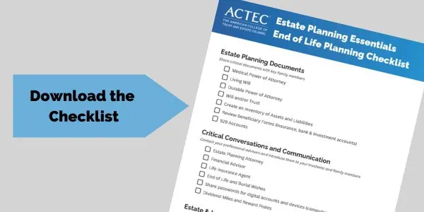 End of Life Planning Checklist End of Life Planning Checklist