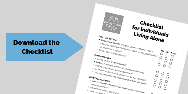 Living Alone Checklist