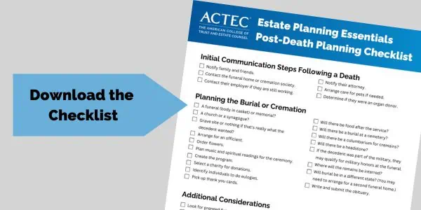 Bereavement Checklist